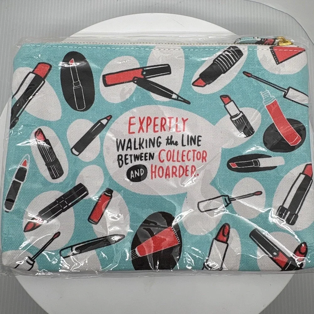 Emily McDowell Cosmetic Bag Makeup Pouch Expertly Walking Collector Hoarder - Picture 8 of 8